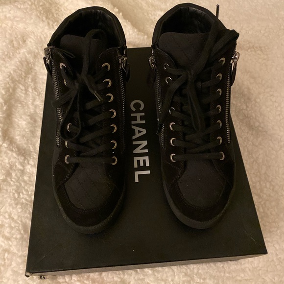 CHANEL Shoes - Authentic CHANEL High Top Sneakers Suede Size 35 CHANEL Shoes - Authentic CHANEL High Top Sneakers Suede Size 35